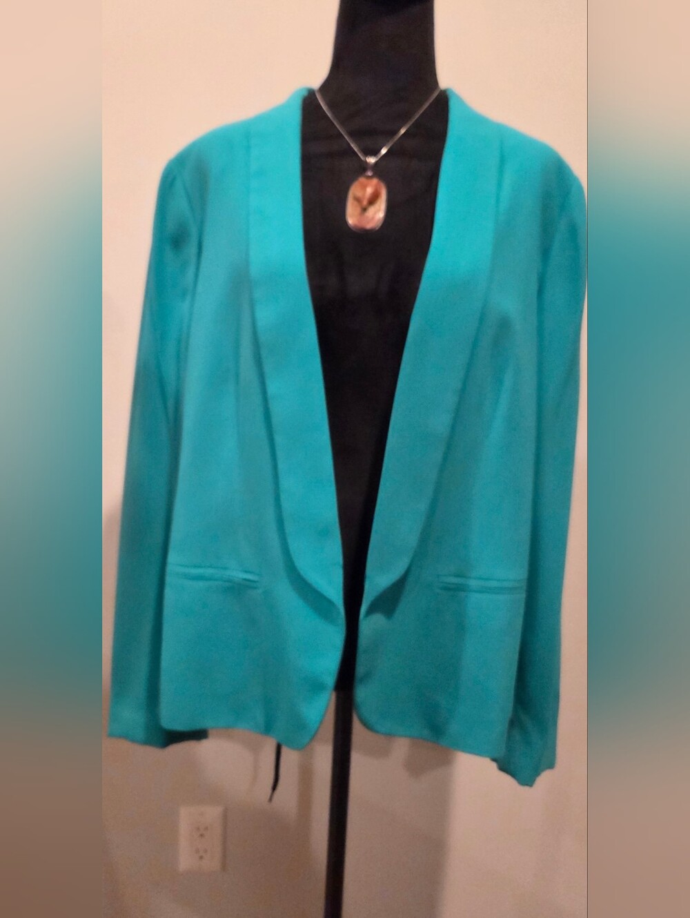 Turquoise Open-Front Women's Blazer Jacket